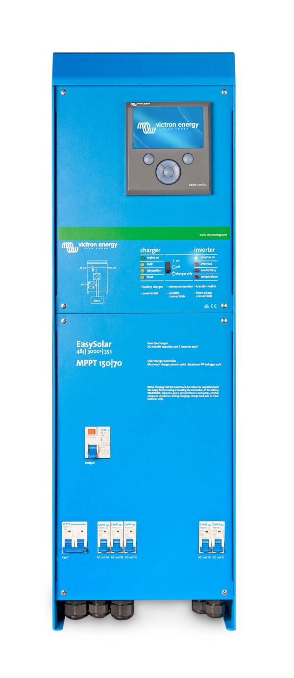 Inverter Victron Energy EasySolar 48/3000/35 MPPT 150/70 Color Control Caricabatterie switch rete sinusoidale pura