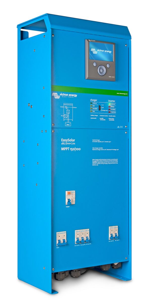 Inverter Victron Energy EasySolar 48/5000/70 MPPT 150/100 Color Control Caricabatterie switch rete sinusoidale pura - immagine 2