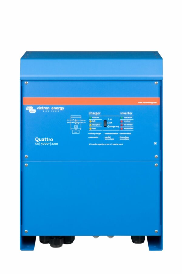 Inverter Victron Energy Quattro 12/5000/220-100/100 Caricabatterie switch rete sinusoidale pura