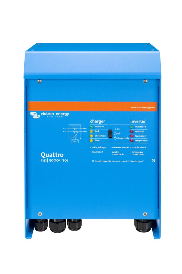 Inverter Victron Energy Quattro 24/3000/70-50/50 Caricabatterie switch rete sinusoidale pura