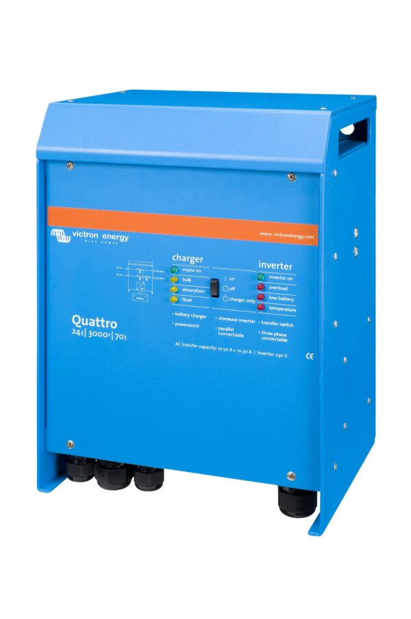 Inverter Victron Energy Quattro 24/3000/70-50/50 Caricabatterie switch rete sinusoidale pura - immagine 2