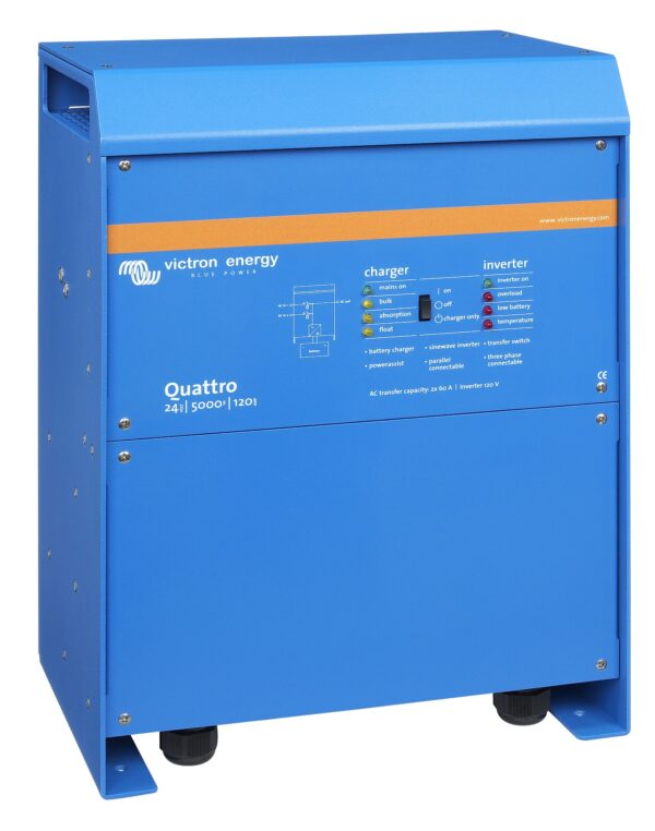 Inverter Victron Energy Quattro 24/5000/120-100/100 Caricabatterie switch rete sinusoidale pura - immagine 4