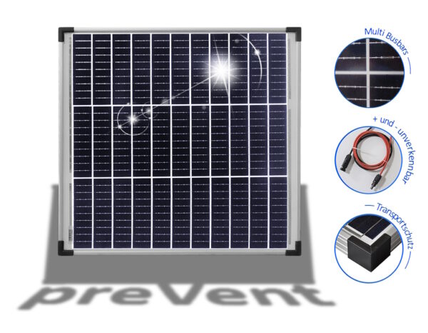 MODULO SOLARE 50W mono pannello solare 12V camper 50Watt tecnologia multi-busbar